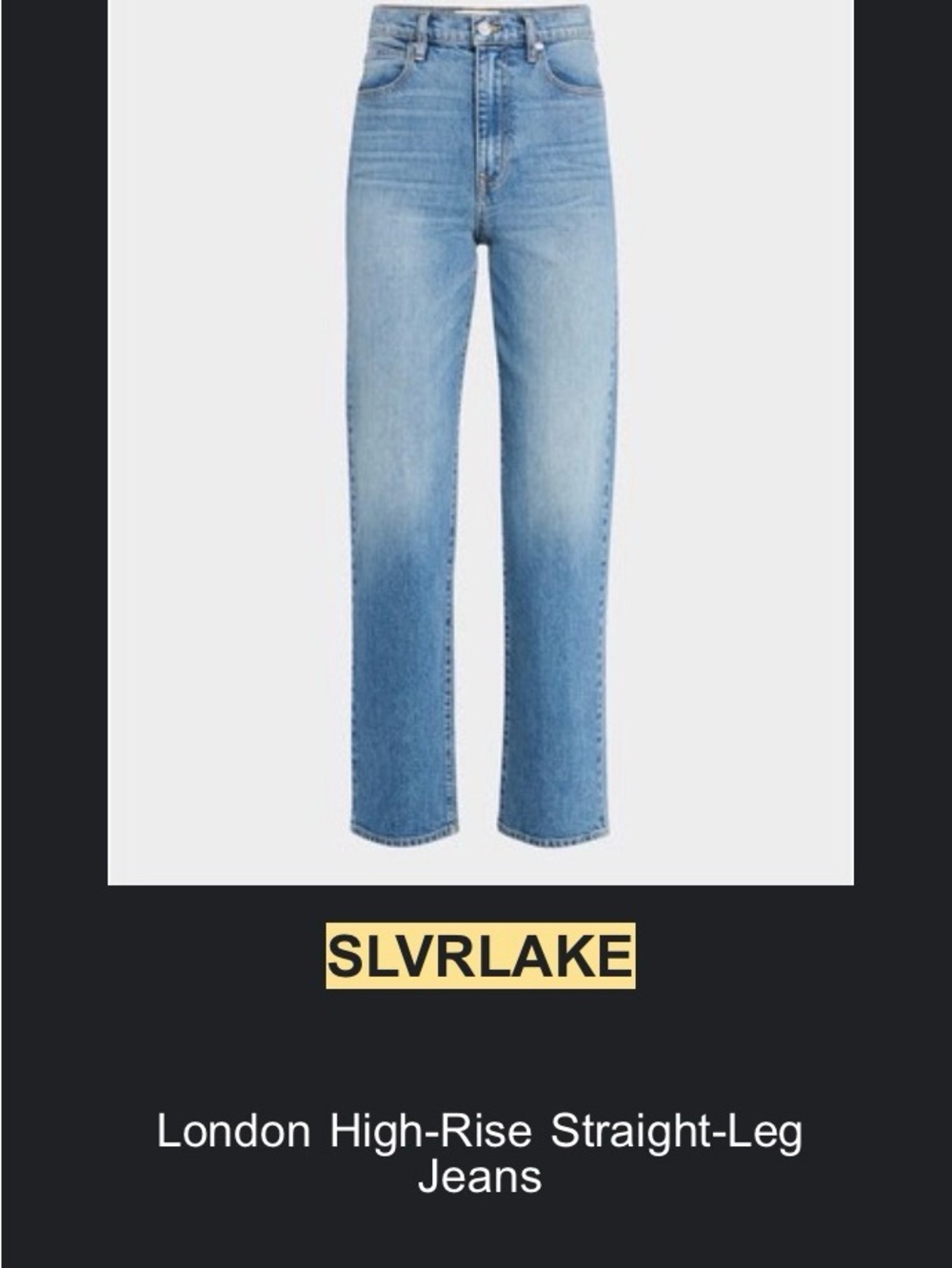 SLVRLAKE London High-Rise Straight Jeans in Light Blue Wash